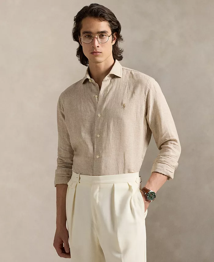 Мужская классическая рубашка из льна в клетку "гусиная лапка" Polo Ralph Lauren, коричневый/бежевый
Мужская классическая рубашка из льна в клетку "гусиная лапка" Polo Ralph Lauren, коричневый/бежевый