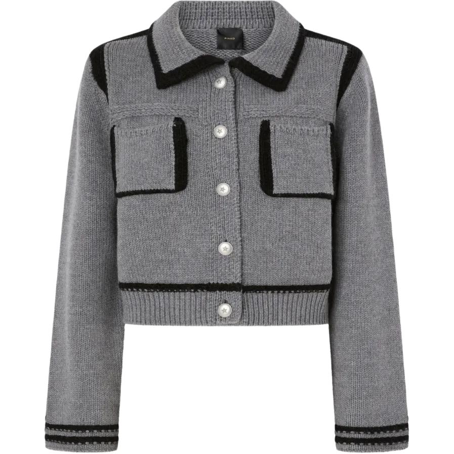 Шерстяной кардиган на пуговицах PINKO, серый
Шерстяной кардиган на пуговицах PINKO, серый