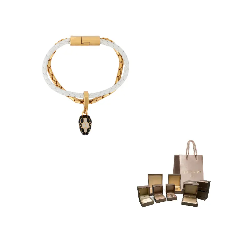 BVLGARI Браслет из телячьей кожи для женщин White/Gold
BVLGARI Браслет из телячьей кожи для женщин White/Gold