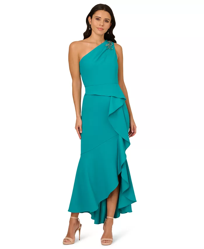 Женское бисерное платье-крэп с одним плечом Adrianna Papell, синий
Женское бисерное платье-крэп с одним плечом Adrianna Papell, синий