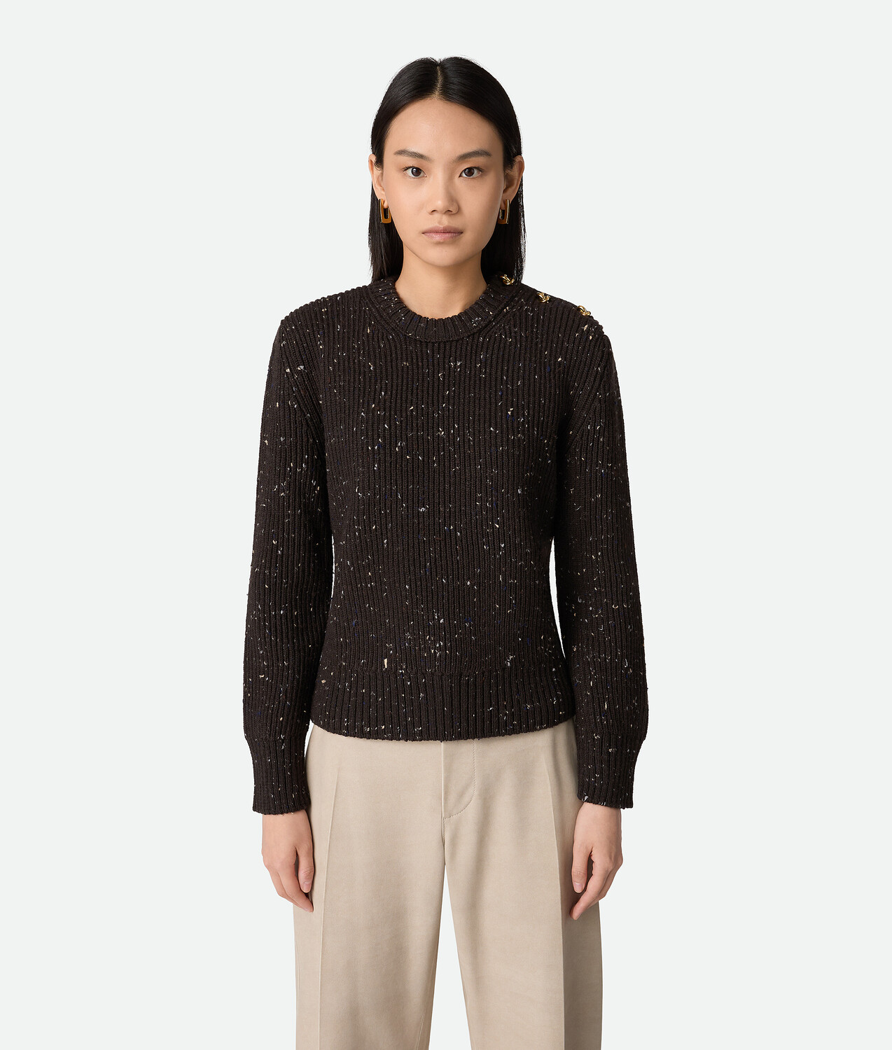 Wool english rib sweater BOTTEGA VENETA, фондан
Wool english rib sweater BOTTEGA VENETA, фондан