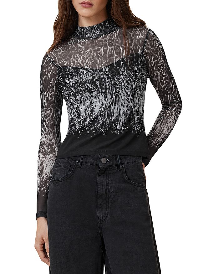 Эластичный топ с сетчатыми вставками и высоким воротником Elia ALLSAINTS, серый
Эластичный топ с сетчатыми вставками и высоким воротником Elia ALLSAINTS, серый