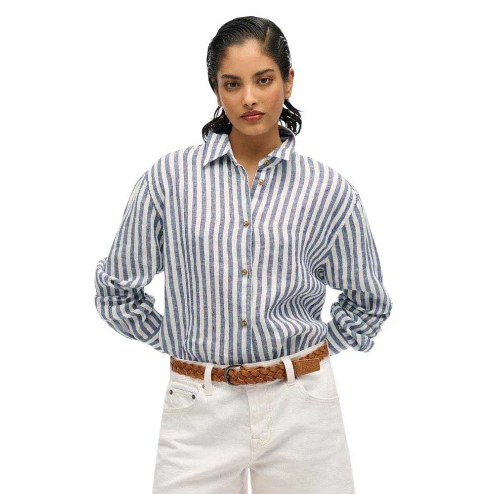 Рубашка с длинным рукавом Superdry Casual Linen Boyfriend, синий
Рубашка с длинным рукавом Superdry Casual Linen Boyfriend, синий