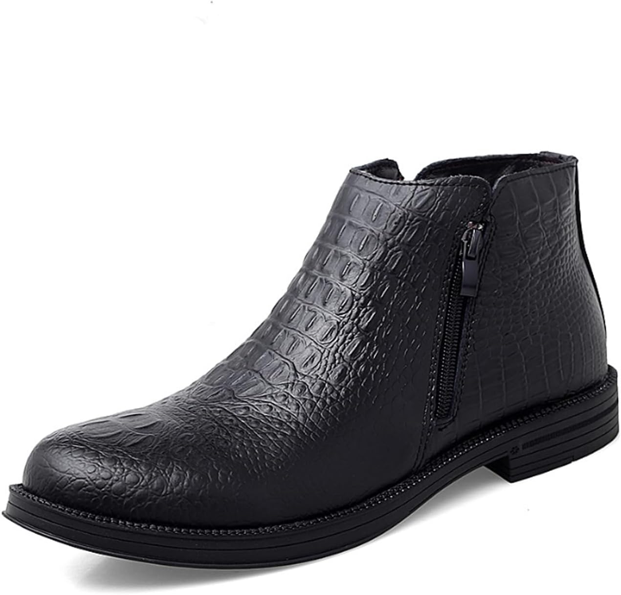 Мужские кожаные челси с тиснением под аллигатора, без шнуровки, низкий каблук, молния на щиколотке, заостренный носок, мягкая подошва, оксфорды для офиса Generic, черный
Мужские кожаные челси с тиснением под аллигатора, без шнуровки, низкий каблук, молния на щиколотке, заостренный носок, мягкая подошва, оксфорды для офиса Generic, черный