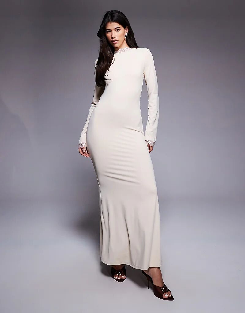 Платье макси Daska с кружевной отделкой кремового цвета
Платье макси Daska с кружевной отделкой кремового цвета