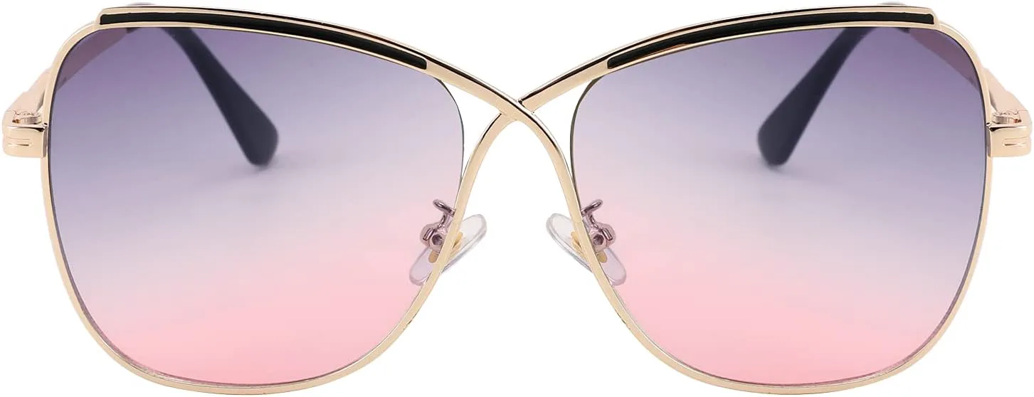 Женские милые солнцезащитные очки FEISEDY с увеличенным оверсайзом в форме бабочки и крестообразным дизайном, модель B2738, Golden Frame & Gradual Grey-pink Lens
Женские милые солнцезащитные очки FEISEDY с увеличенным оверсайзом в форме бабочки и крестообразным дизайном, модель B2738, Golden Frame & Gradual Grey-pink Lens