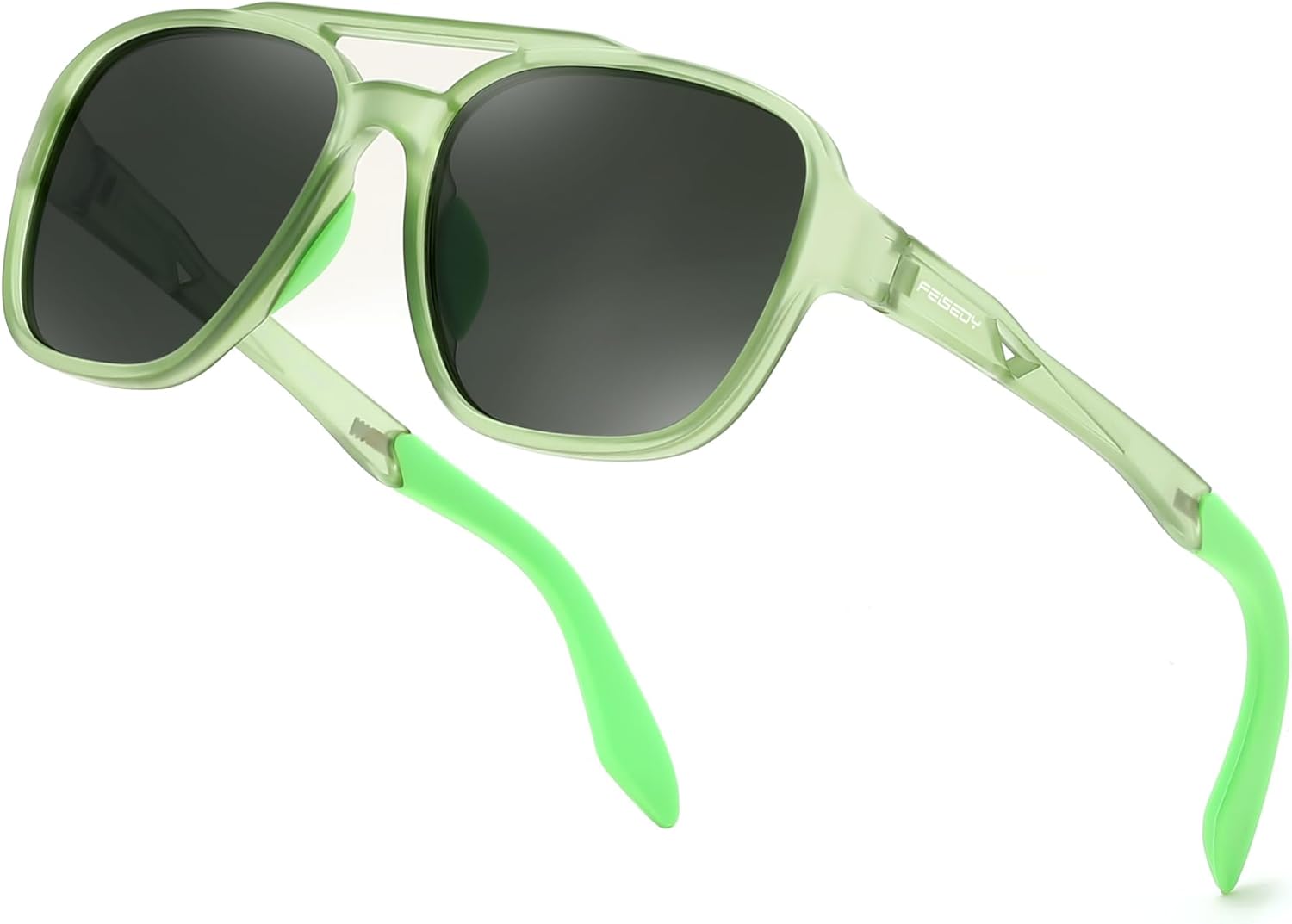 Поляризованные солнцезащитные очки-авиаторы FEISEDY для женщин и мужчин, в стиле ретро 70-х, винтажные, классические, легкие, оправа TR-90, линзы TAC, защита от УФ-излучения UV400, артикул B0260, Jelly Green/Green Lens
Поляризованные солнцезащитные очки-авиаторы FEISEDY для женщин и мужчин, в стиле ретро 70-х, винтажные, классические, легкие, оправа TR-90, линзы TAC, защита от УФ-излучения UV400, артикул B0260, Jelly Green/Green Lens