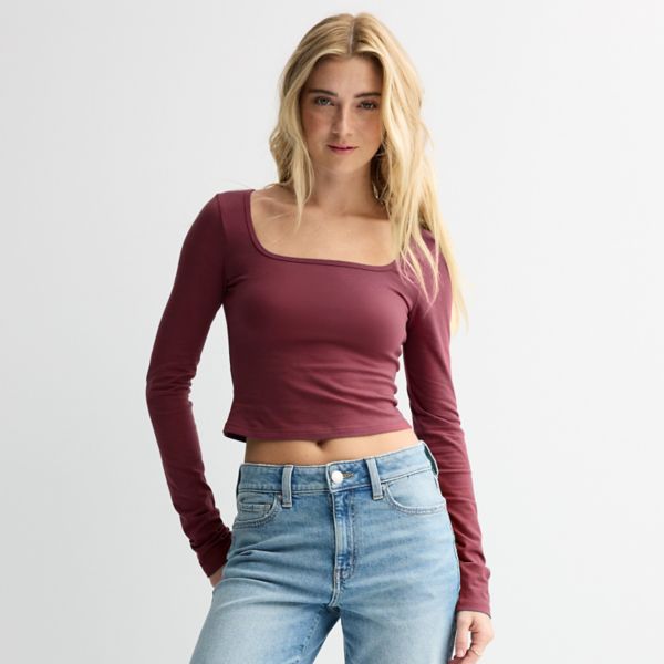 Укороченная футболка с длинными рукавами и квадратным вырезом для юниоров So, цвет aged wine
Укороченная футболка с длинными рукавами и квадратным вырезом для юниоров So, цвет aged wine