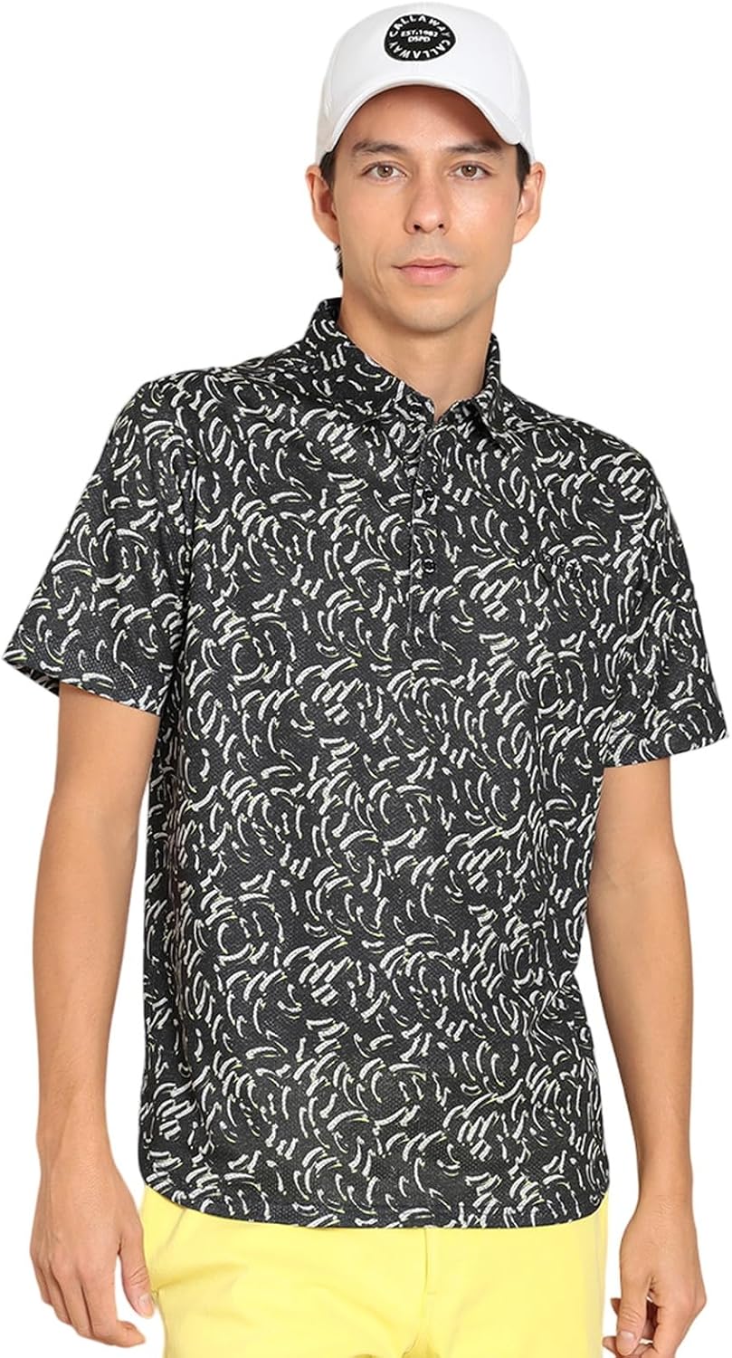 Мужская поло-рубашка Callaway C24134123 с коротким рукавом (с художественным принтом, влагоотводящая, быстросохнущая), для гольфа, черный
Мужская поло-рубашка Callaway C24134123 с коротким рукавом (с художественным принтом, влагоотводящая, быстросохнущая), для гольфа, черный