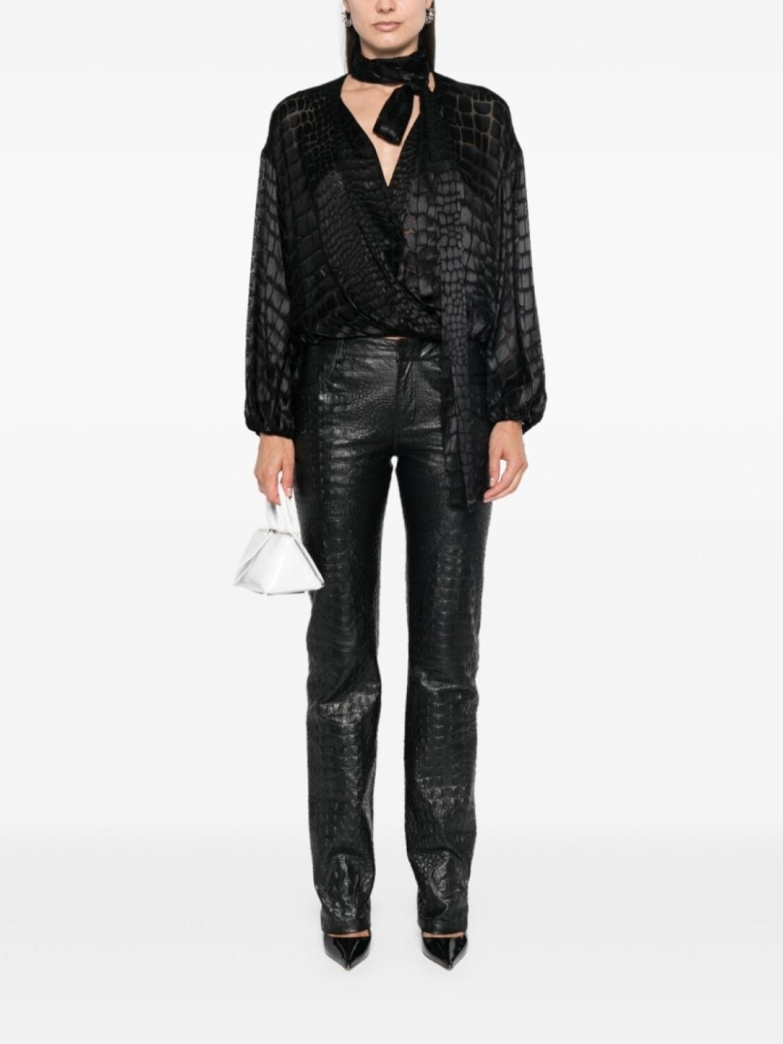 Blumarine блузка крест-накрест деворе, черный
Blumarine блузка крест-накрест деворе, черный