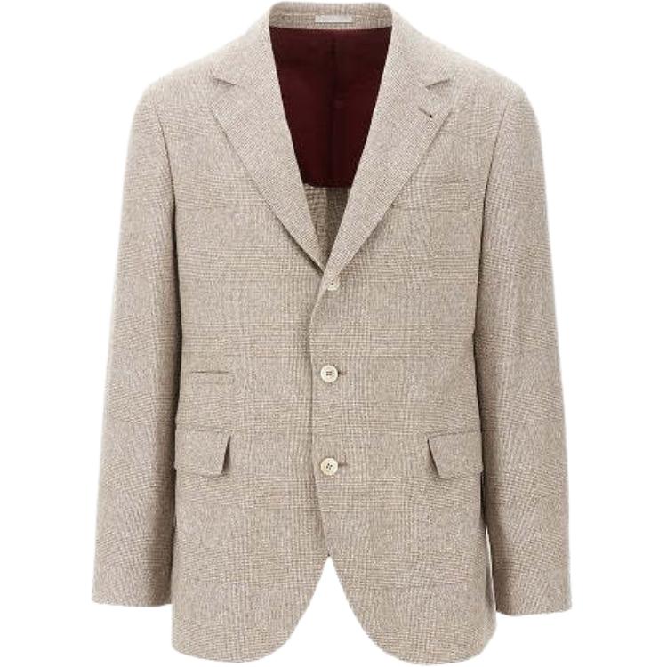 Brunello Cucinelli Однобортный пиджак Checked, Light Umber 
Brunello Cucinelli Однобортный пиджак Checked, Light Umber
