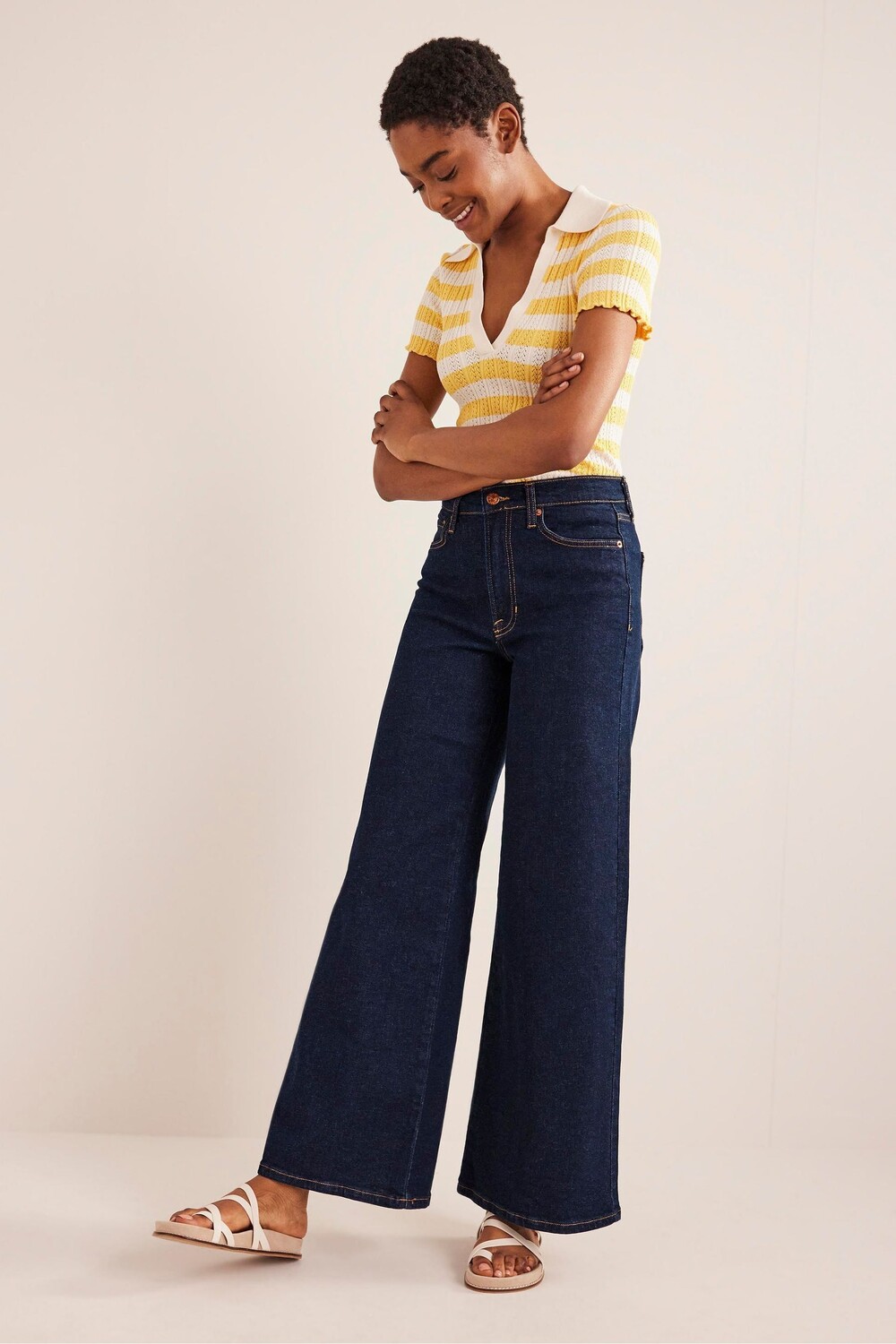 Джинсы с высокой талией и широкими штанинами Boden, синий
Джинсы с высокой талией и широкими штанинами Boden, синий