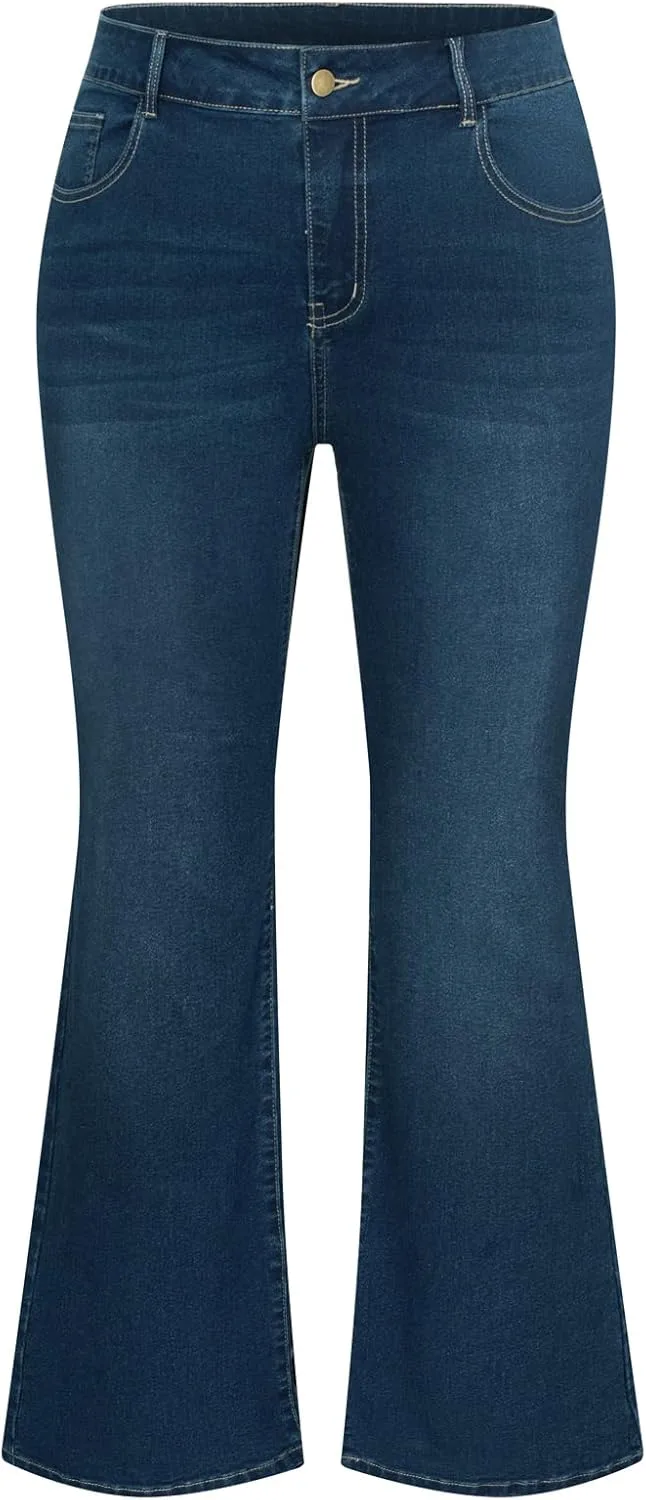 Hanna Nikole Women's Plus Size Wide Flared Jeans High Waisted Stretchy Bell Bottom
Hanna Nikole Women's Plus Size Wide Flared Jeans High Waisted Stretchy Bell Bottom