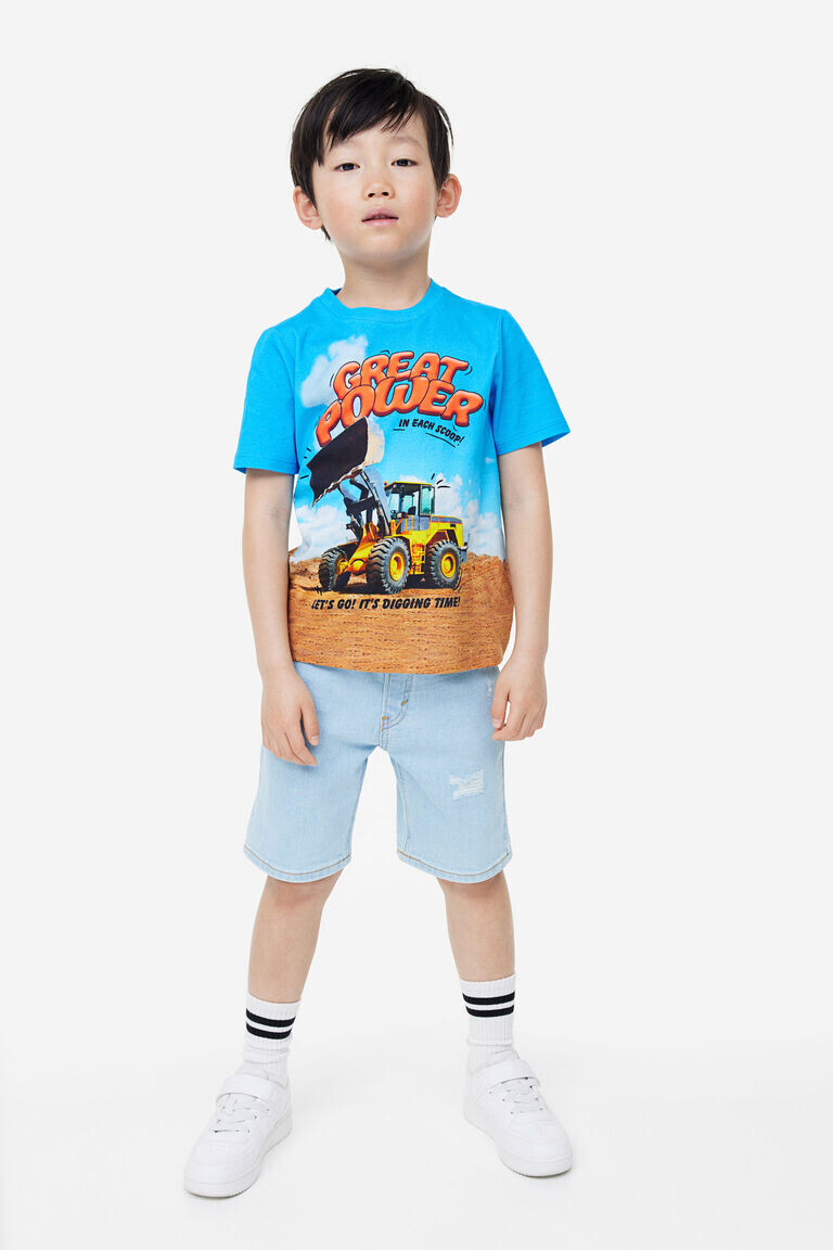 Футболка из джерси с принтом H&M, синий
Футболка из джерси с принтом H&M, синий