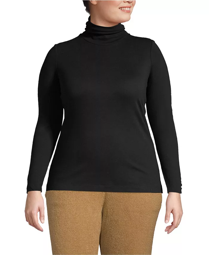 Женская водолазка с длинным рукавом из хлопка Supima больших размеров Lands' End, черный
Женская водолазка с длинным рукавом из хлопка Supima больших размеров Lands' End, черный