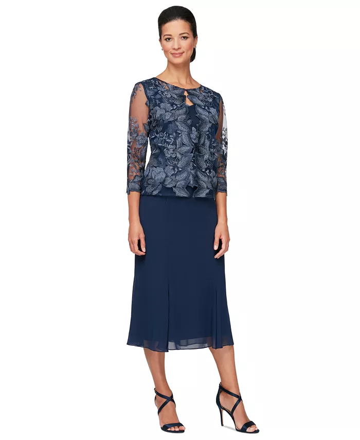 Миниатюрный комплект из кружевного жакета и платья (2 предмета) Alex Evenings, синий
Миниатюрный комплект из кружевного жакета и платья (2 предмета) Alex Evenings, синий