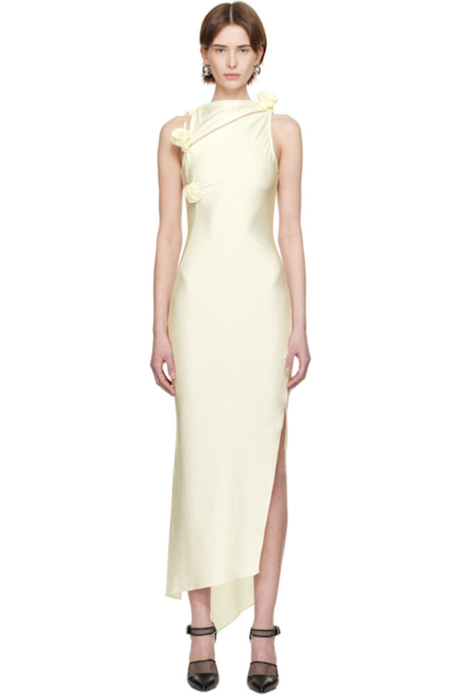 Белое асимметричное платье-макси с цветочным принтом Coperni 
Белое асимметричное платье-макси с цветочным принтом Coperni