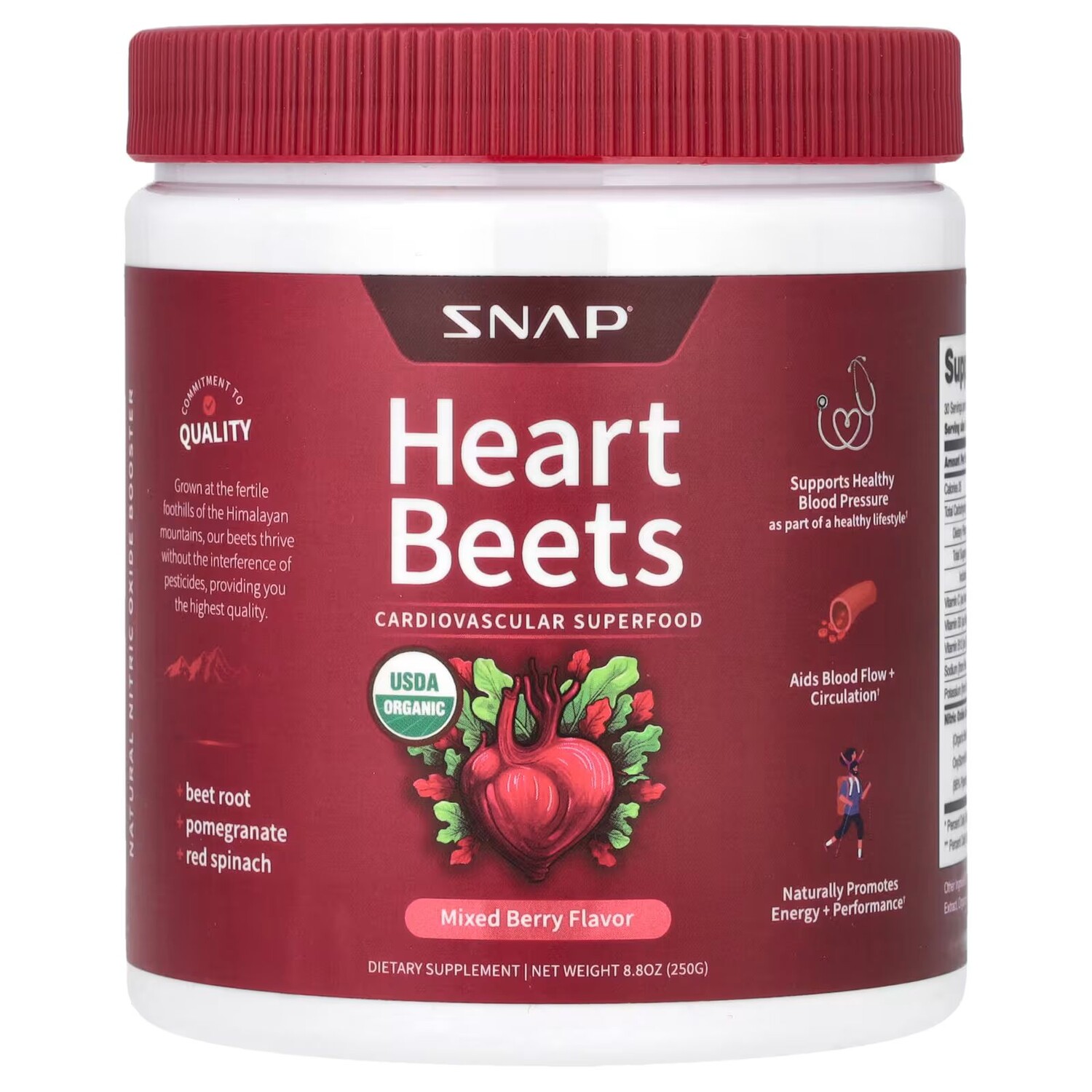 Heart Beets, ягодная смесь, 8,8 унции (250 г) Snap Supplements 
Heart Beets, ягодная смесь, 8,8 унции (250 г) Snap Supplements