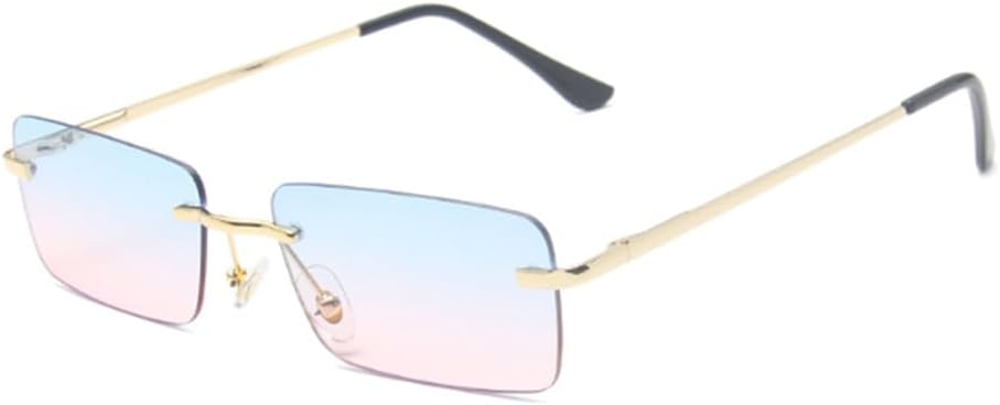 Солнцезащитные очки без оправы прямоугольной формы для мужчин и женщин. Стильные солнцезащитные очки без оправы в винтажном стиле. Квадратные очки Weloveushop, Gold Frame Upper Blue Lower Pink
Солнцезащитные очки без оправы прямоугольной формы для мужчин и женщин. Стильные солнцезащитные очки без оправы в винтажном стиле. Квадратные очки Weloveushop, Gold Frame Upper Blue Lower Pink