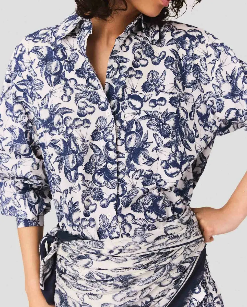 Длинная женская рубашка с принтом Maje, синий
Длинная женская рубашка с принтом Maje, синий