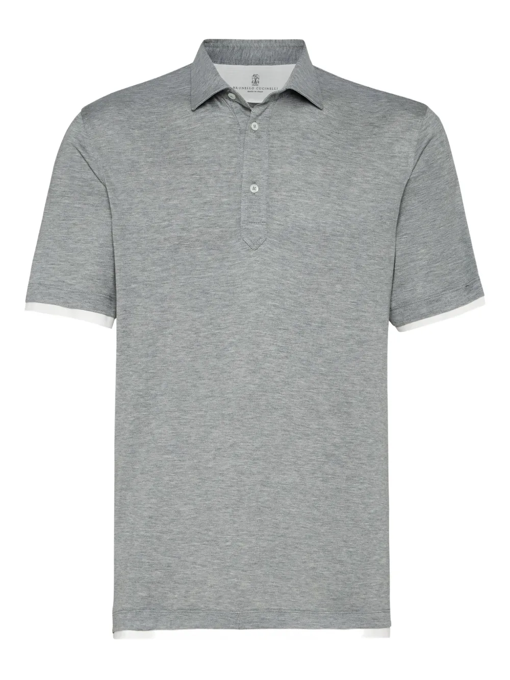 Рубашка-поло с коротким рукавом Brunello Cucinelli, серый 
Рубашка-поло с коротким рукавом Brunello Cucinelli, серый