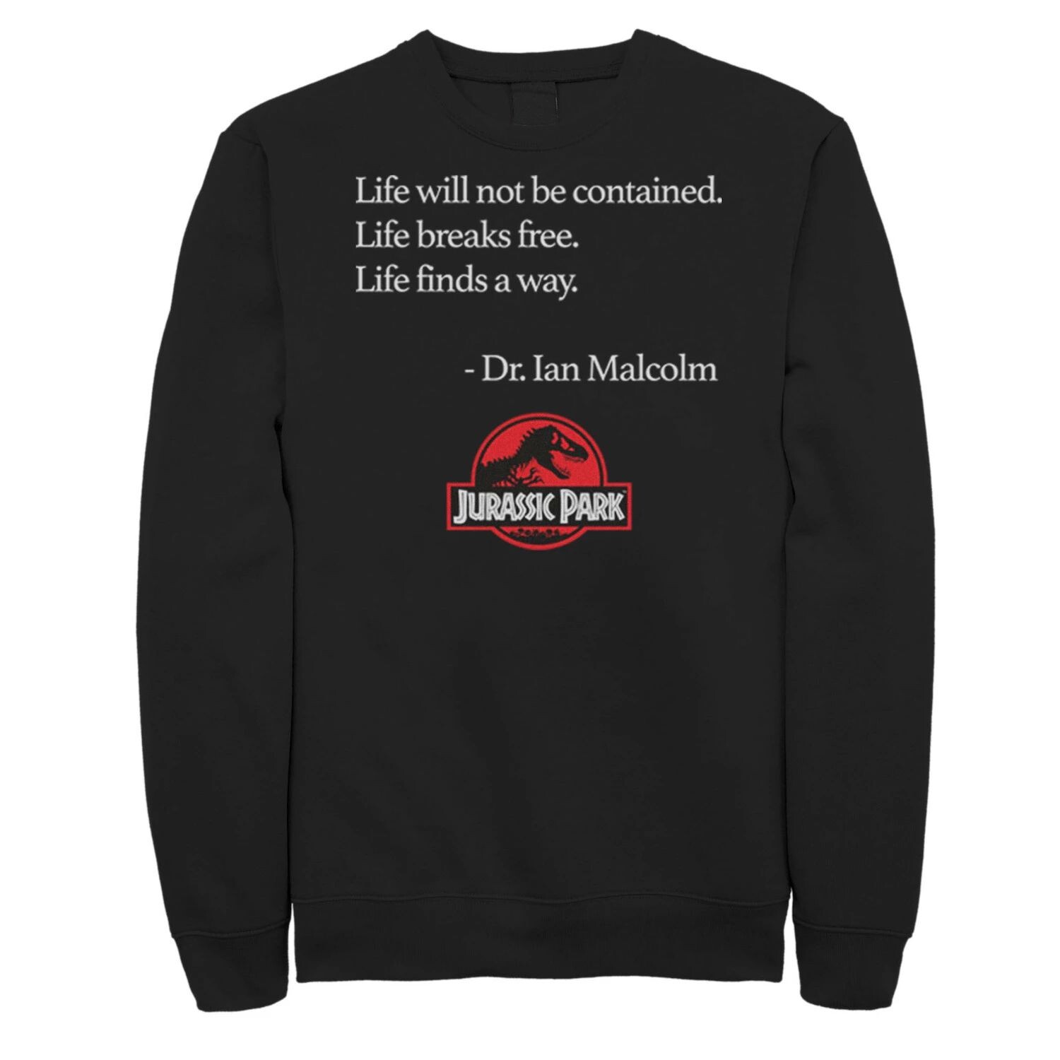 Мужской свитшот с цитатой из парка Юрского периода Жизнь находит путь Licensed Character, черный
Мужской свитшот с цитатой из парка Юрского периода Жизнь находит путь Licensed Character, черный