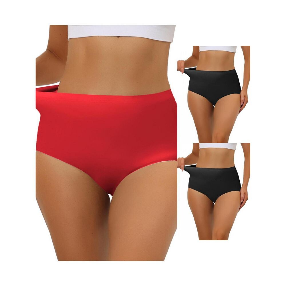 3 упаковки женских эластичных трусов с высокой талией, дышащего хипстерского нижнего белья без показа ALLEGRA K, цвет Black Bright Red
3 упаковки женских эластичных трусов с высокой талией, дышащего хипстерского нижнего белья без показа ALLEGRA K, цвет Black Bright Red