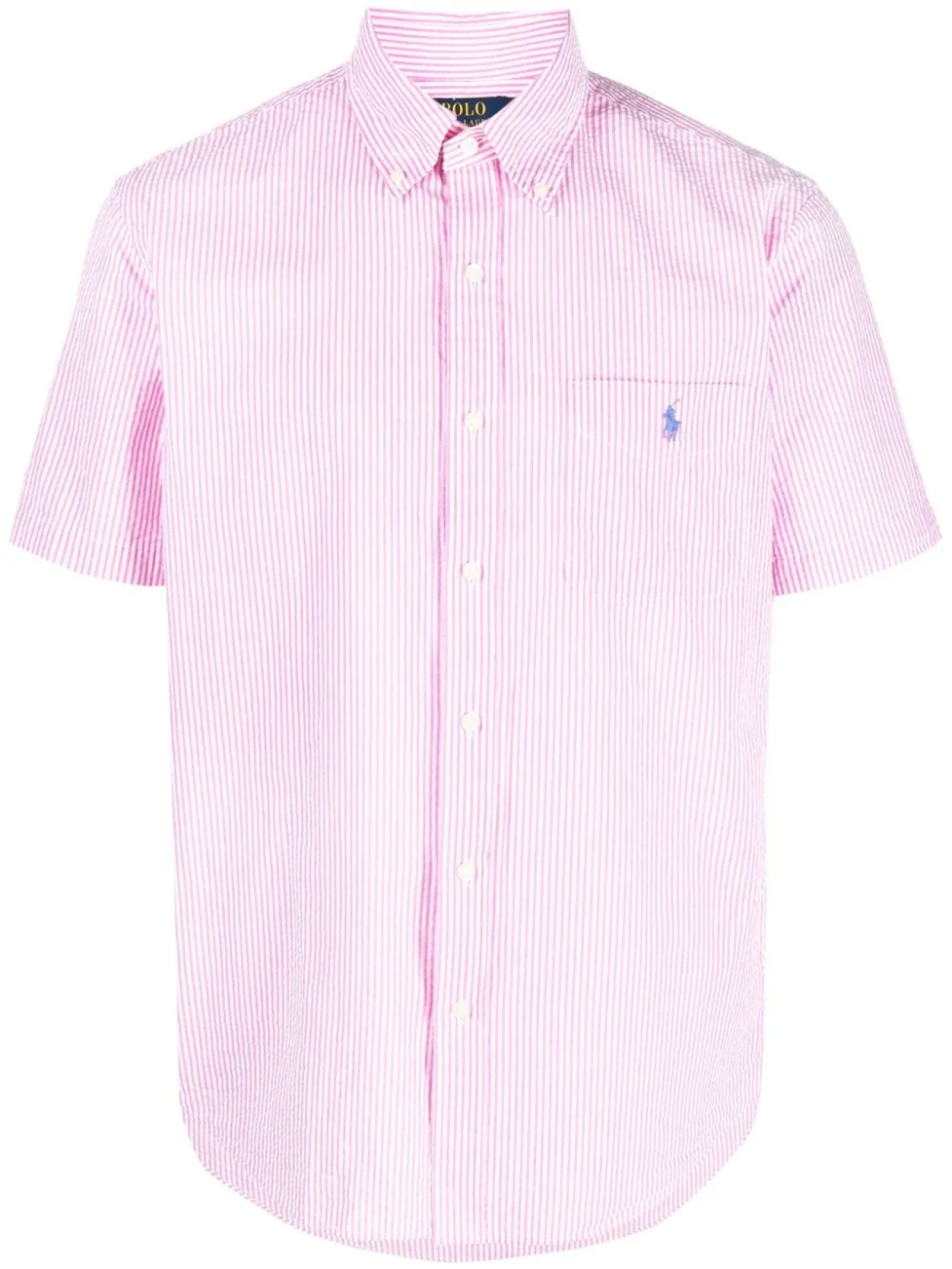 Polo Ralph Lauren полосатая рубашка с вышитым логотипом, розовый 
Polo Ralph Lauren полосатая рубашка с вышитым логотипом, розовый