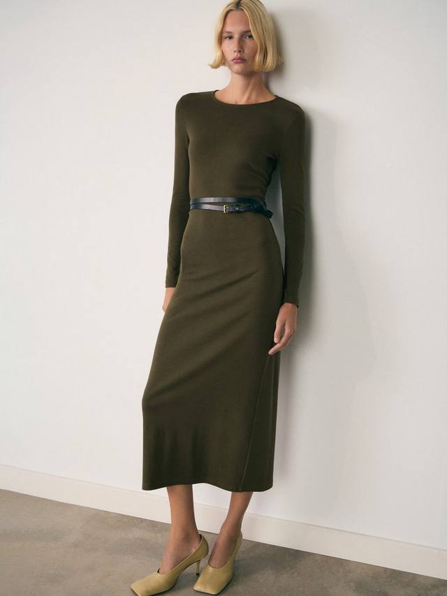 Платье миди basila Mango, хаки
Платье миди basila Mango, хаки