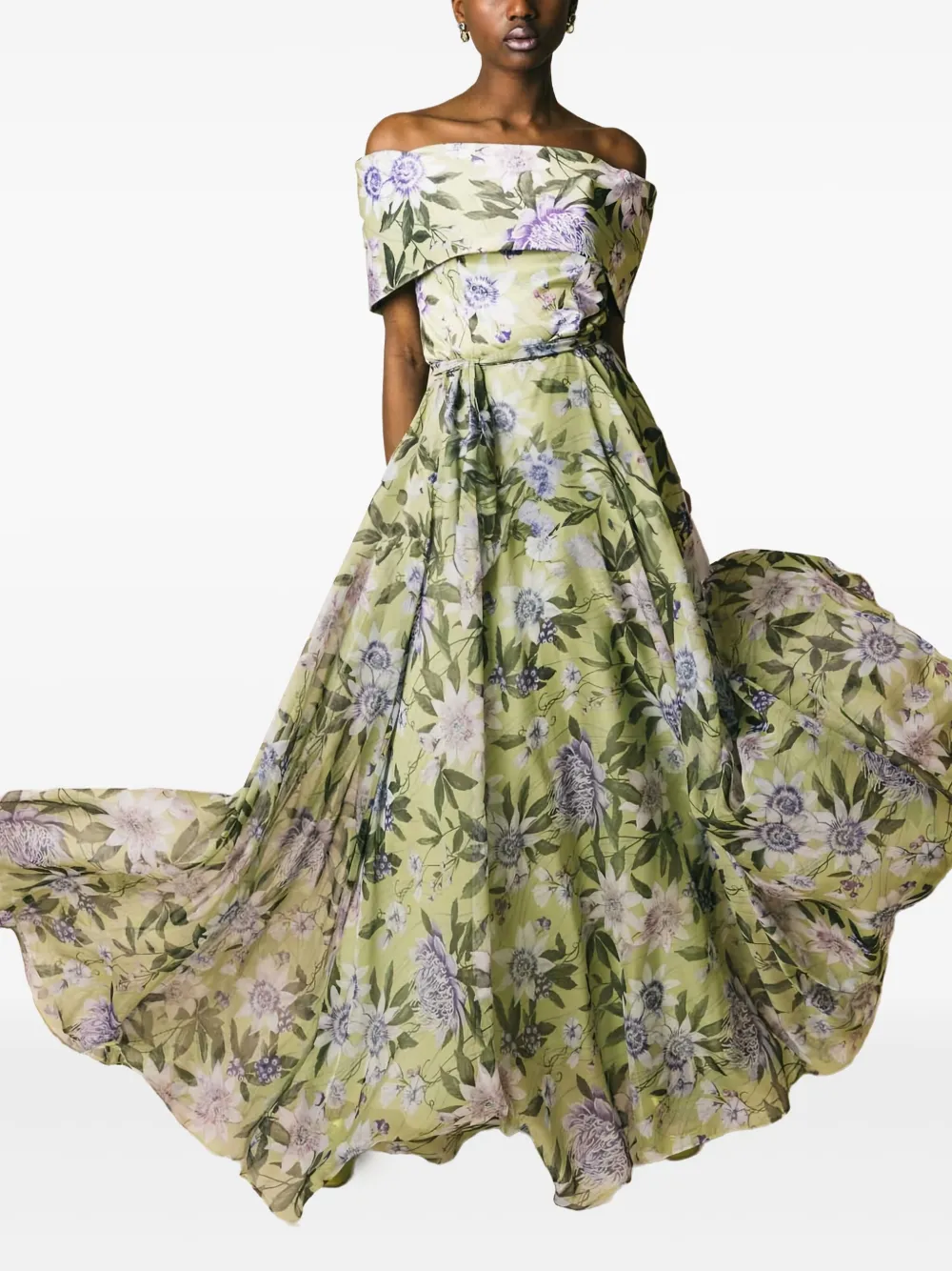 Платье макси с открытыми плечами и цветочным принтом GIADA CURTI, зеленый
Платье макси с открытыми плечами и цветочным принтом GIADA CURTI, зеленый