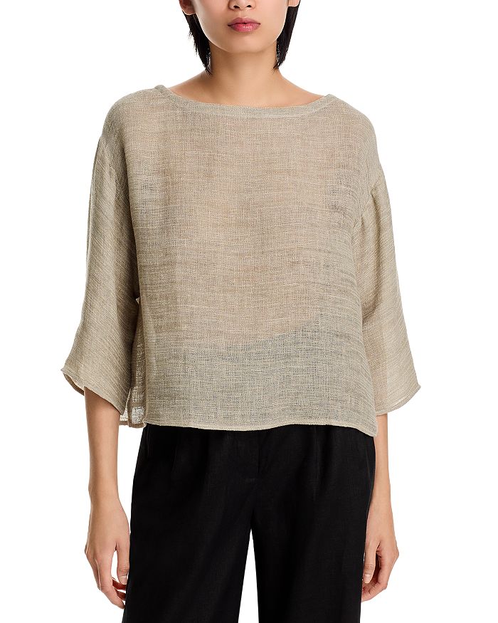 Топ с лодочным вырезом и свободным кроем из смесового льна Eileen Fisher, коричневый/бежевый
Топ с лодочным вырезом и свободным кроем из смесового льна Eileen Fisher, коричневый/бежевый