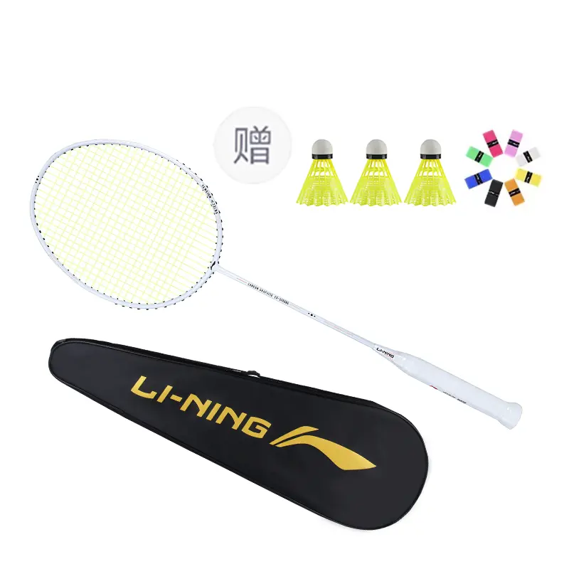 LINING Полноуглеродная бадминтонная ракетка атакующего типа с утяжеленной головкой, жесткий стержень, начальный уровень, белый
LINING Полноуглеродная бадминтонная ракетка атакующего типа с утяжеленной головкой, жесткий стержень, начальный уровень, белый