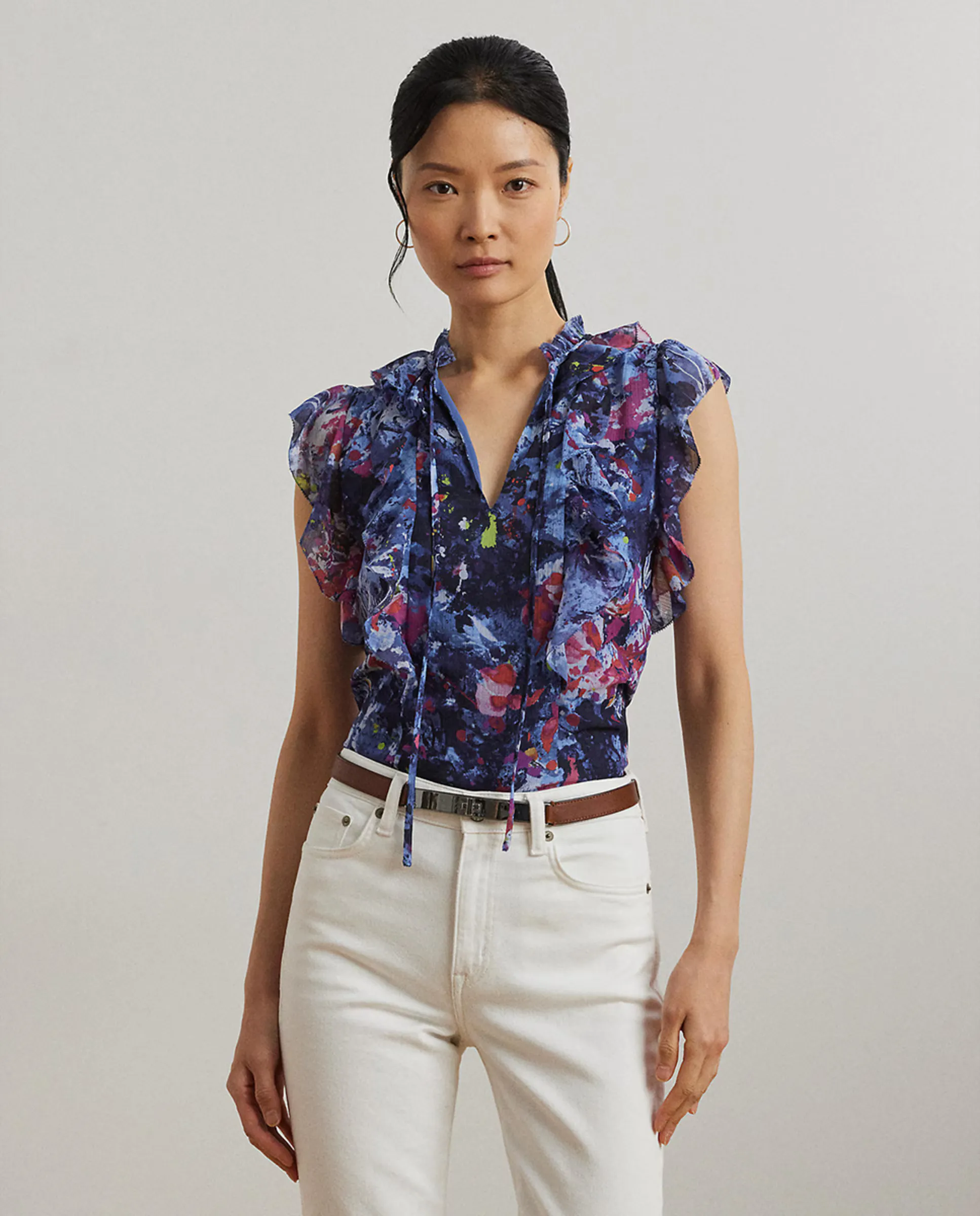 Блуза из жоржета с принтом и рюшами Lauren Ralph Lauren, синий
Блуза из жоржета с принтом и рюшами Lauren Ralph Lauren, синий