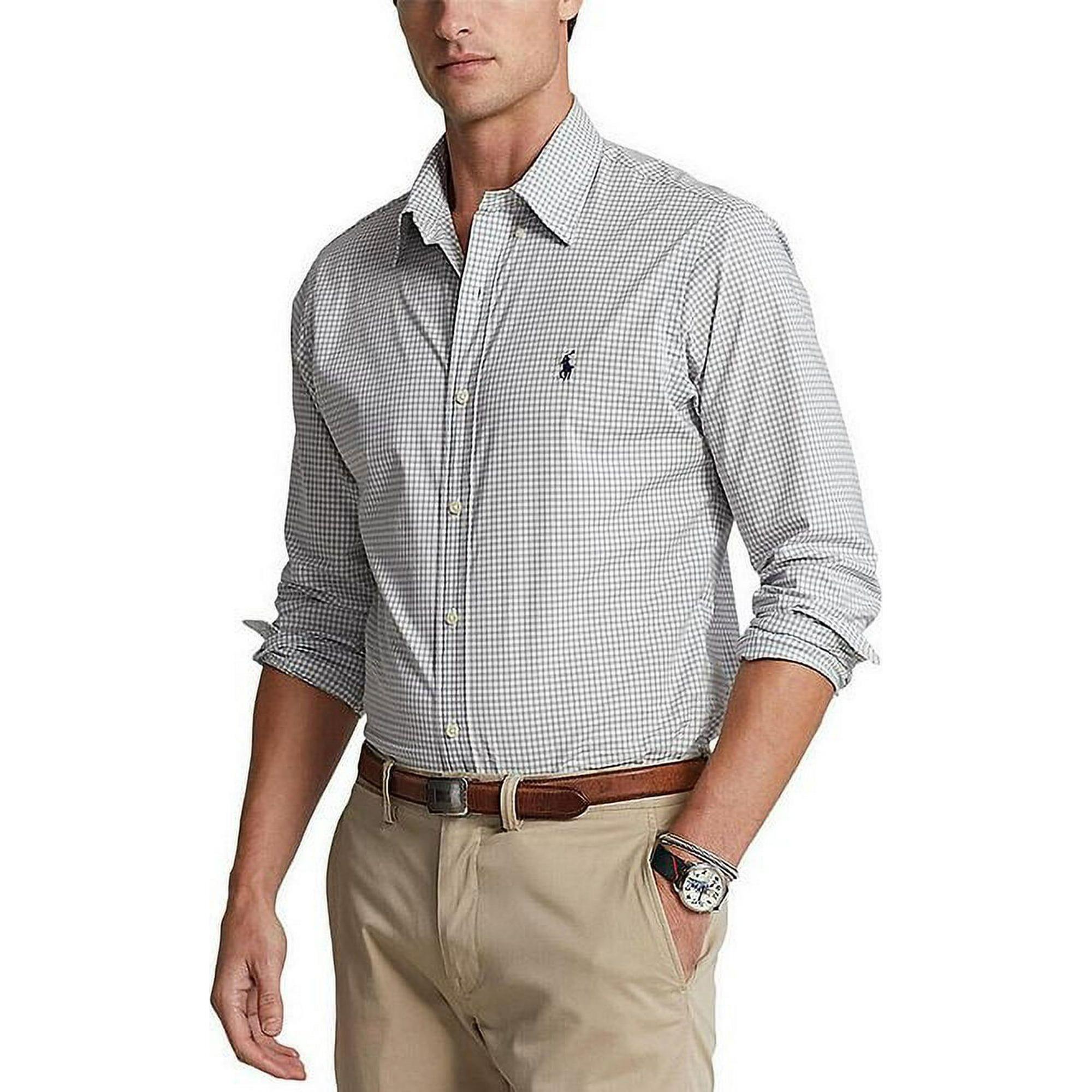 Хлопковая рубашка с вышитым логотипом Polo Ralph Lauren, серый
Хлопковая рубашка с вышитым логотипом Polo Ralph Lauren, серый