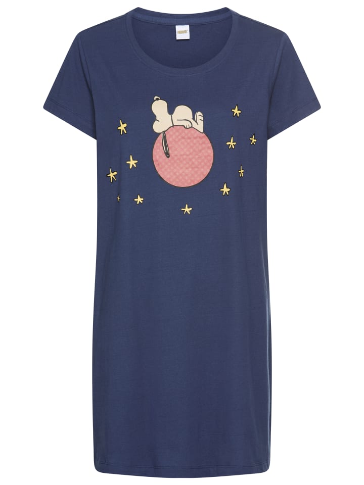 Ночная рубашка темно-синего цвета с принтом Peanuts
Ночная рубашка темно-синего цвета с принтом Peanuts