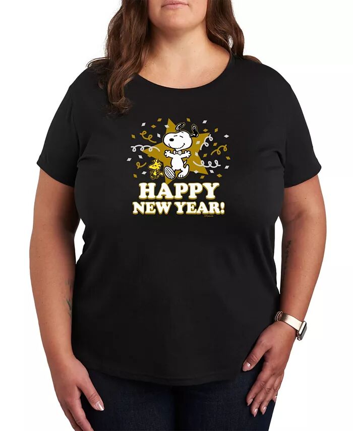 Трендовая футболка размера плюс с рисунком Peanuts Snoopy Happy New Year Hybrid Apparel, черный
Трендовая футболка размера плюс с рисунком Peanuts Snoopy Happy New Year Hybrid Apparel, черный