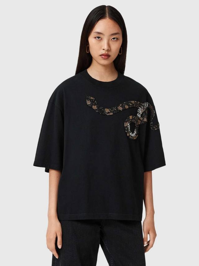 Ouros Amelie футболка с декоративными змеиными элементами AllSaints, Black
Ouros Amelie футболка с декоративными змеиными элементами AllSaints, Black