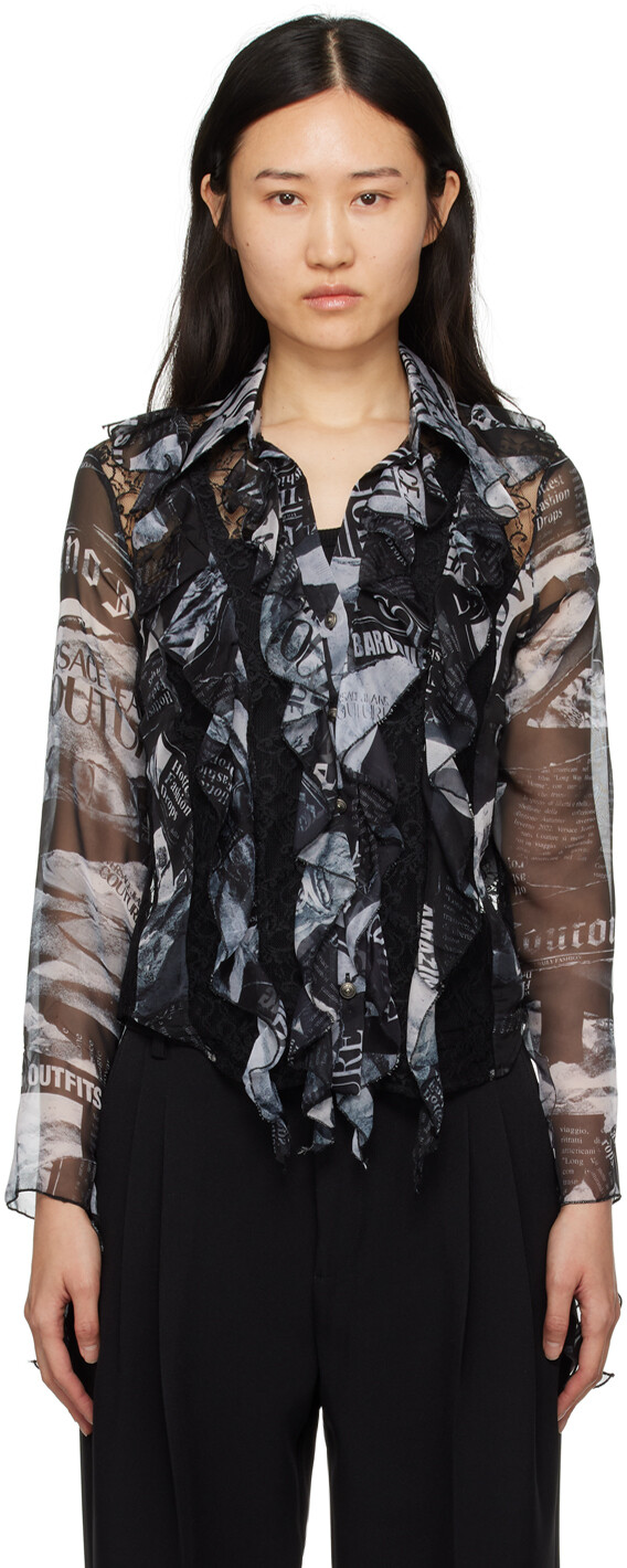 Черная блузка с принтом Versace Jeans Couture
Черная блузка с принтом Versace Jeans Couture