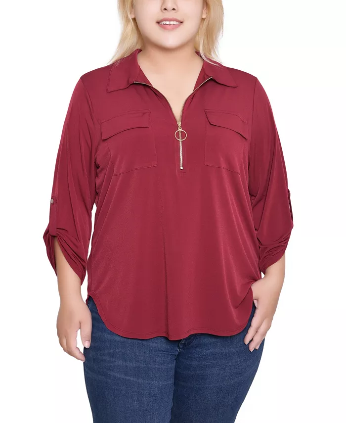 Топ размера плюс с застежкой-молнией 3/4 спереди NY Collection, красный
Топ размера плюс с застежкой-молнией 3/4 спереди NY Collection, красный