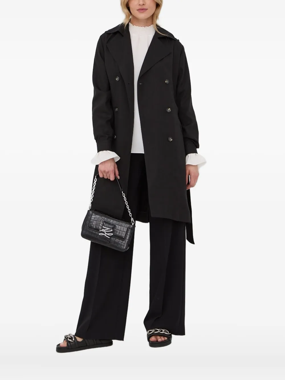 Двубортный тренчкот с поясом The Kooples, черный
Двубортный тренчкот с поясом The Kooples, черный