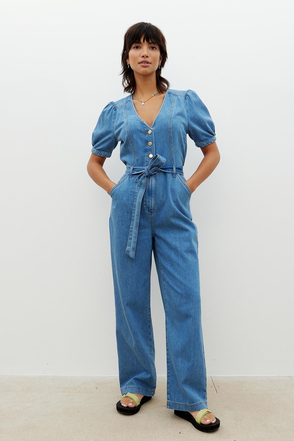 Джинсовый комбинезон с пышными рукавами Oliver Bonas, синий
Джинсовый комбинезон с пышными рукавами Oliver Bonas, синий