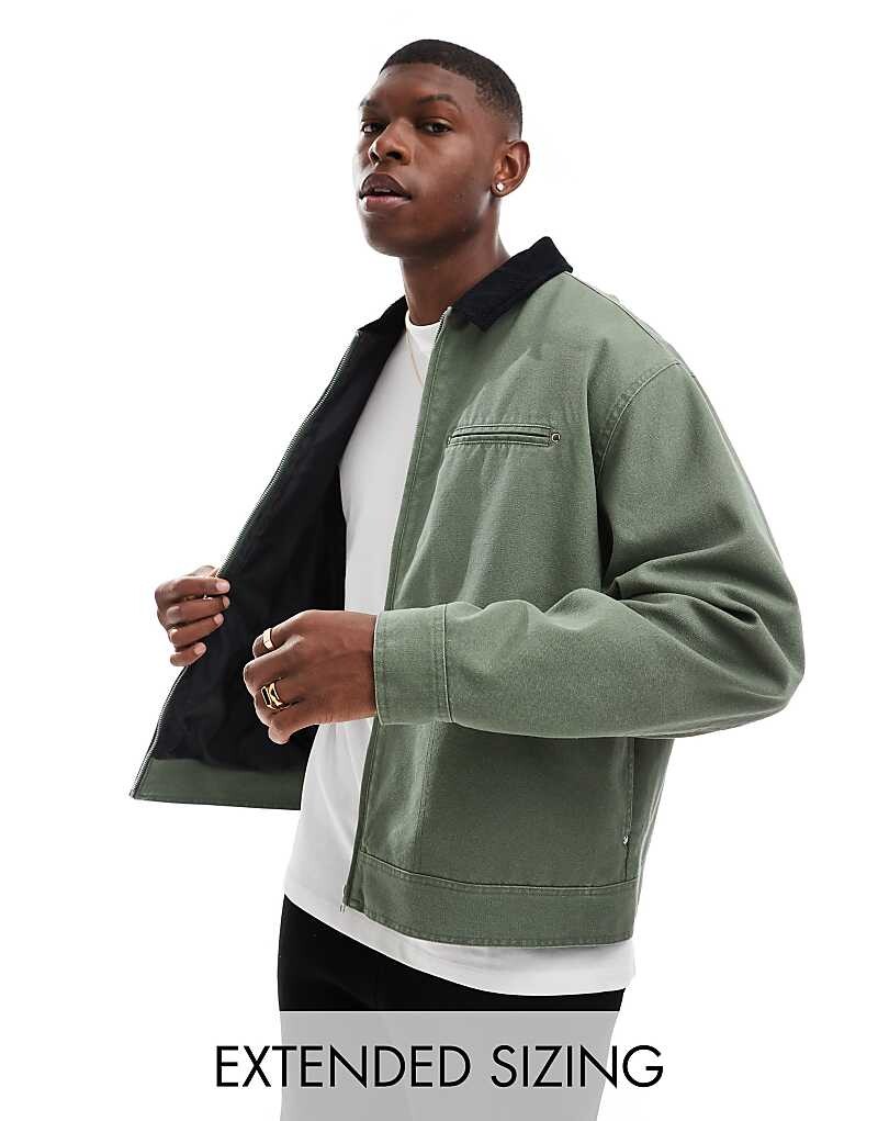 ASOS DESIGN — куртка Харрингтон оверсайз цвета хаки с вельветовым воротником
ASOS DESIGN — куртка Харрингтон оверсайз цвета хаки с вельветовым воротником