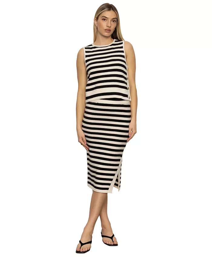 Женская летняя майка с пуговицами по бокам Sanctuary, коричневый/бежевый 
Женская летняя майка с пуговицами по бокам Sanctuary, коричневый/бежевый