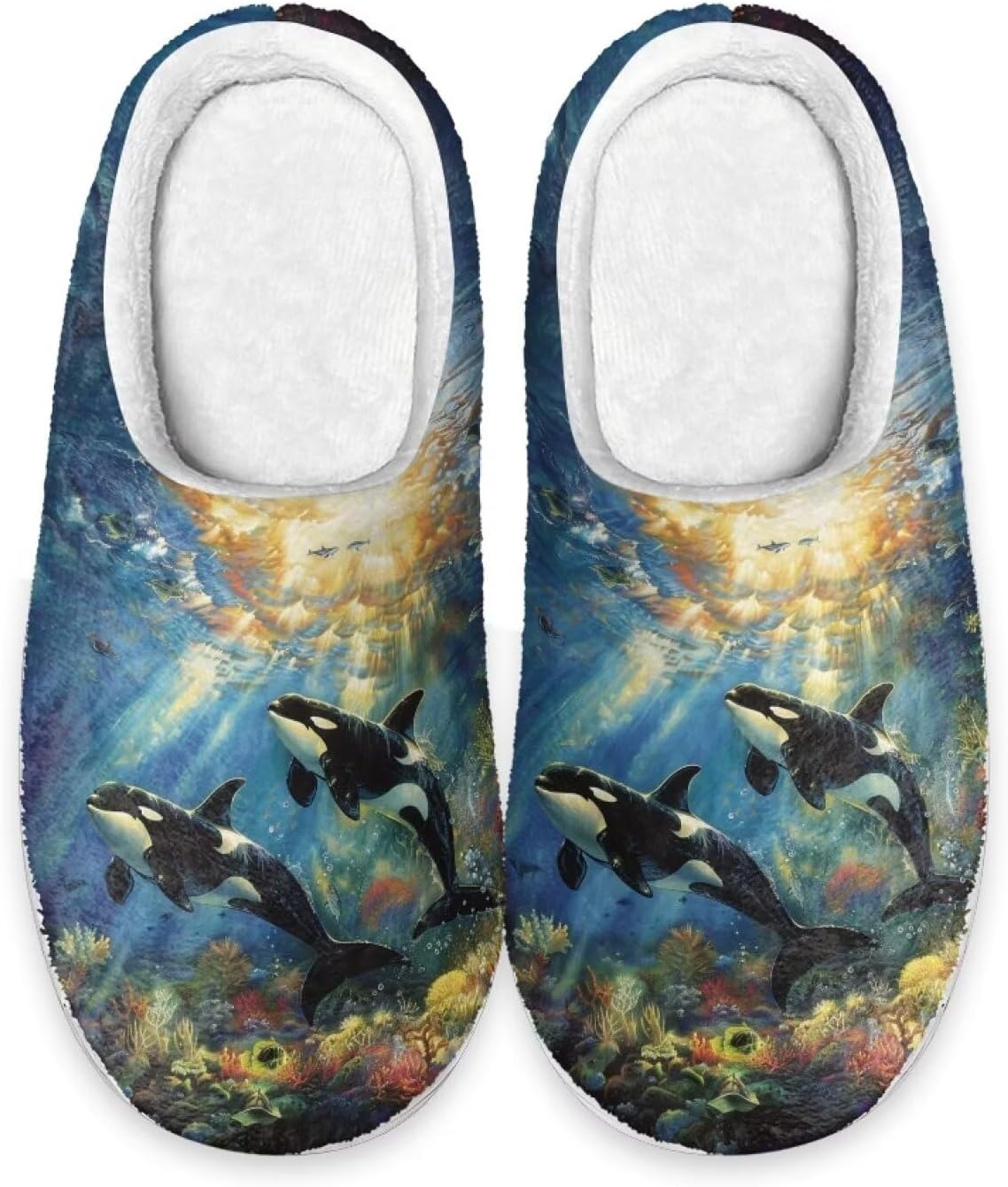 Тапочки Xpyiqun для мужчин и женщин, зимние теплые домашние тапочки, нескользящие, мягкие и уютные, Killer Whale Ocean
Тапочки Xpyiqun для мужчин и женщин, зимние теплые домашние тапочки, нескользящие, мягкие и уютные, Killer Whale Ocean