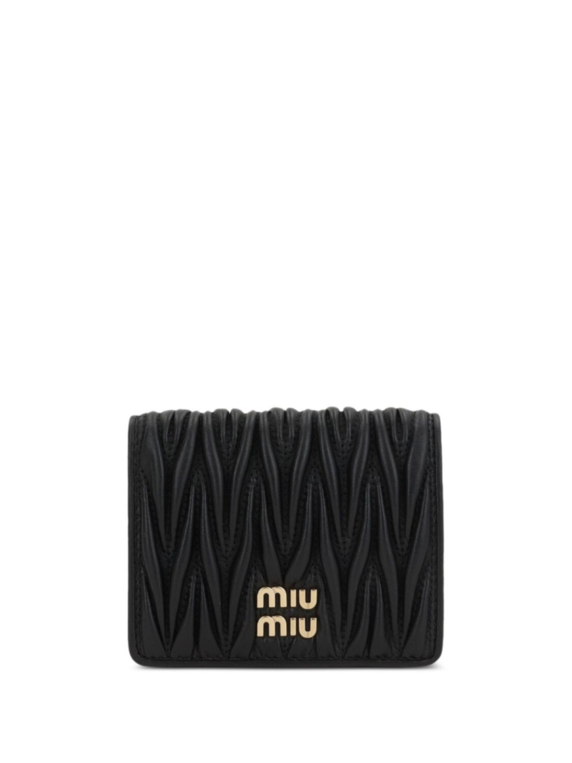 Кошелек из матлассе с логотипом Miu Miu, черный
Кошелек из матлассе с логотипом Miu Miu, черный