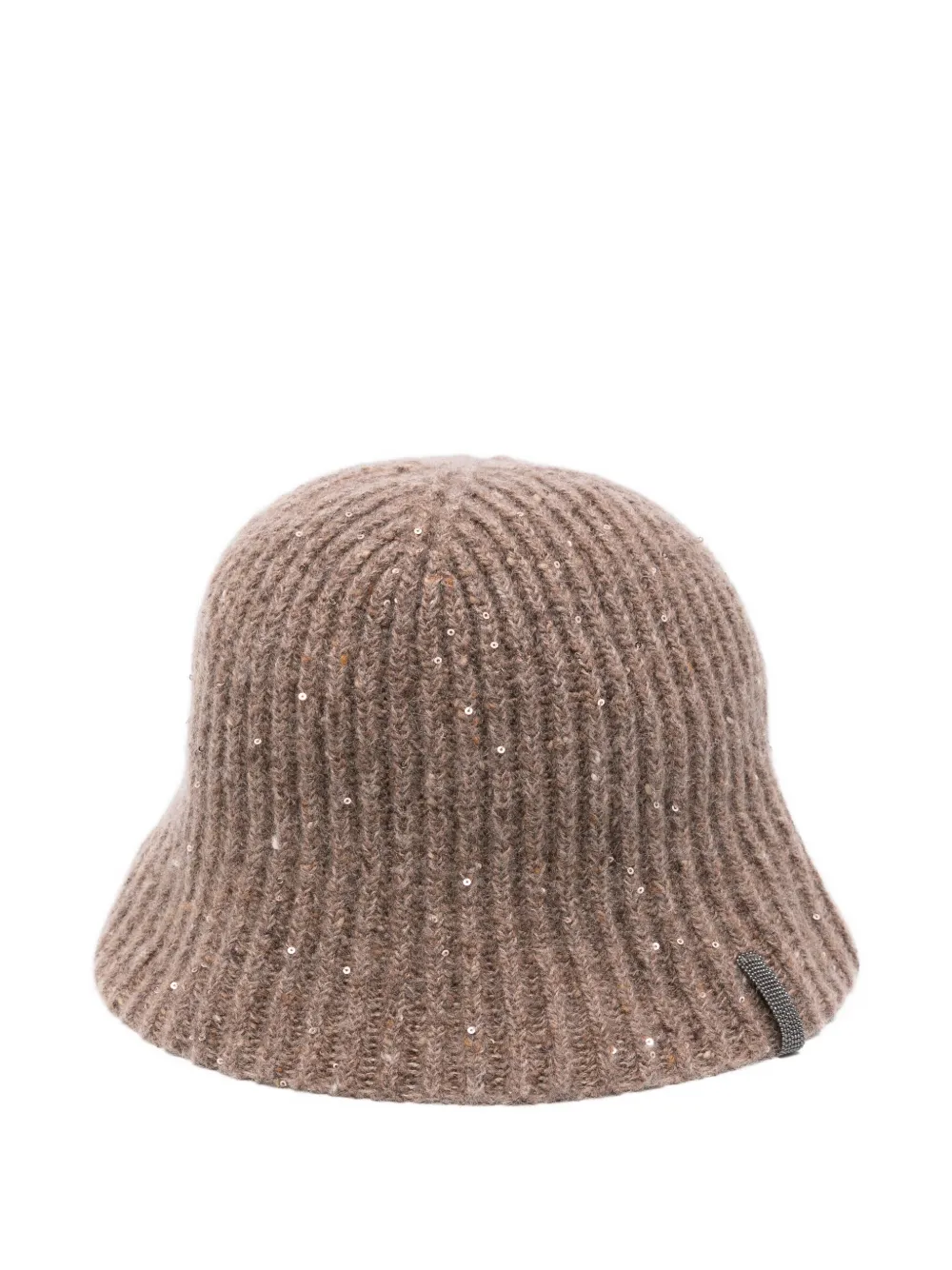 Ребристая панама, украшенная пайетками Brunello Cucinelli, коричневый
Ребристая панама, украшенная пайетками Brunello Cucinelli, коричневый