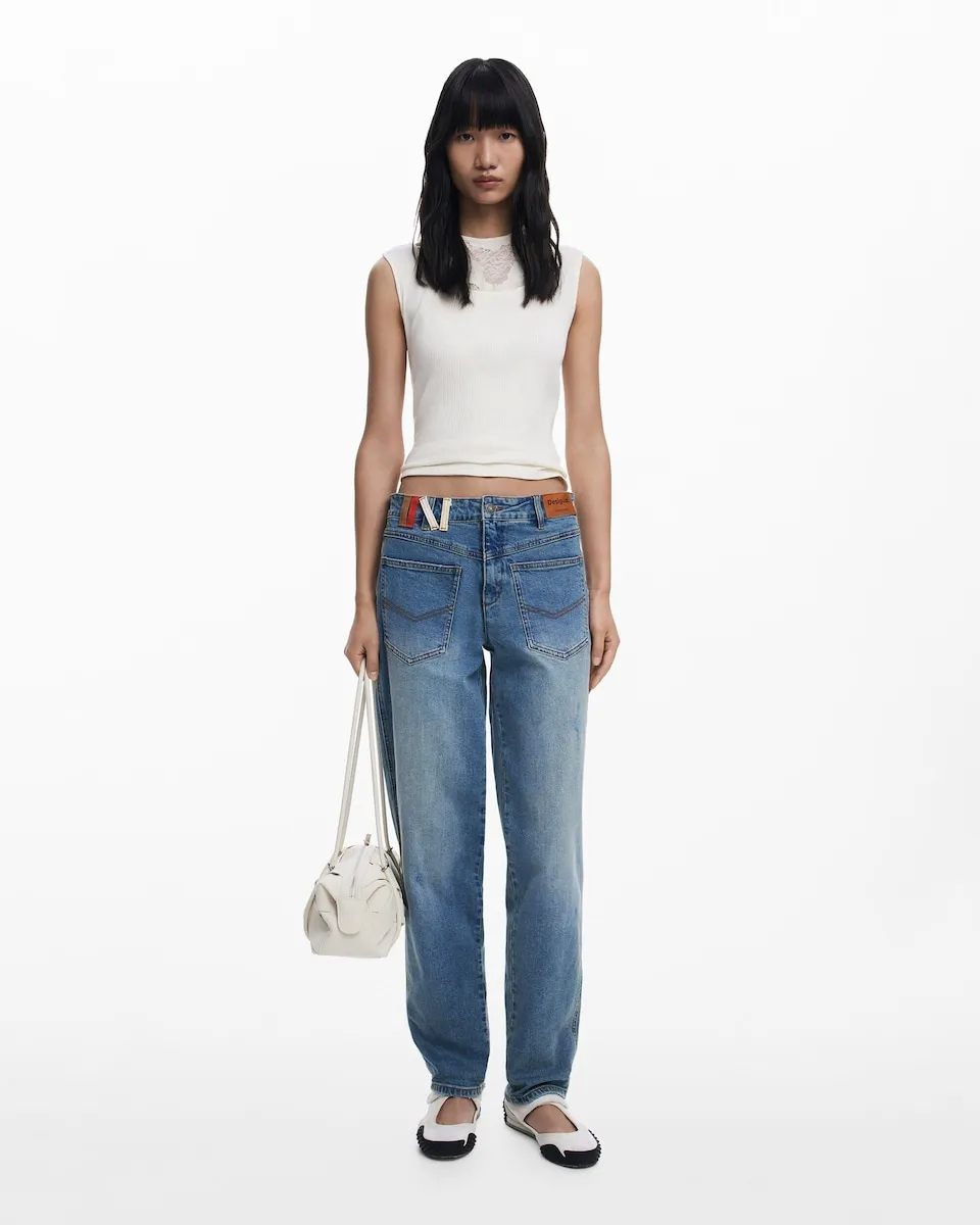 Ковбойские джинсы-бойфренды для женщин с обратными карманами Desigual, синий
Ковбойские джинсы-бойфренды для женщин с обратными карманами Desigual, синий