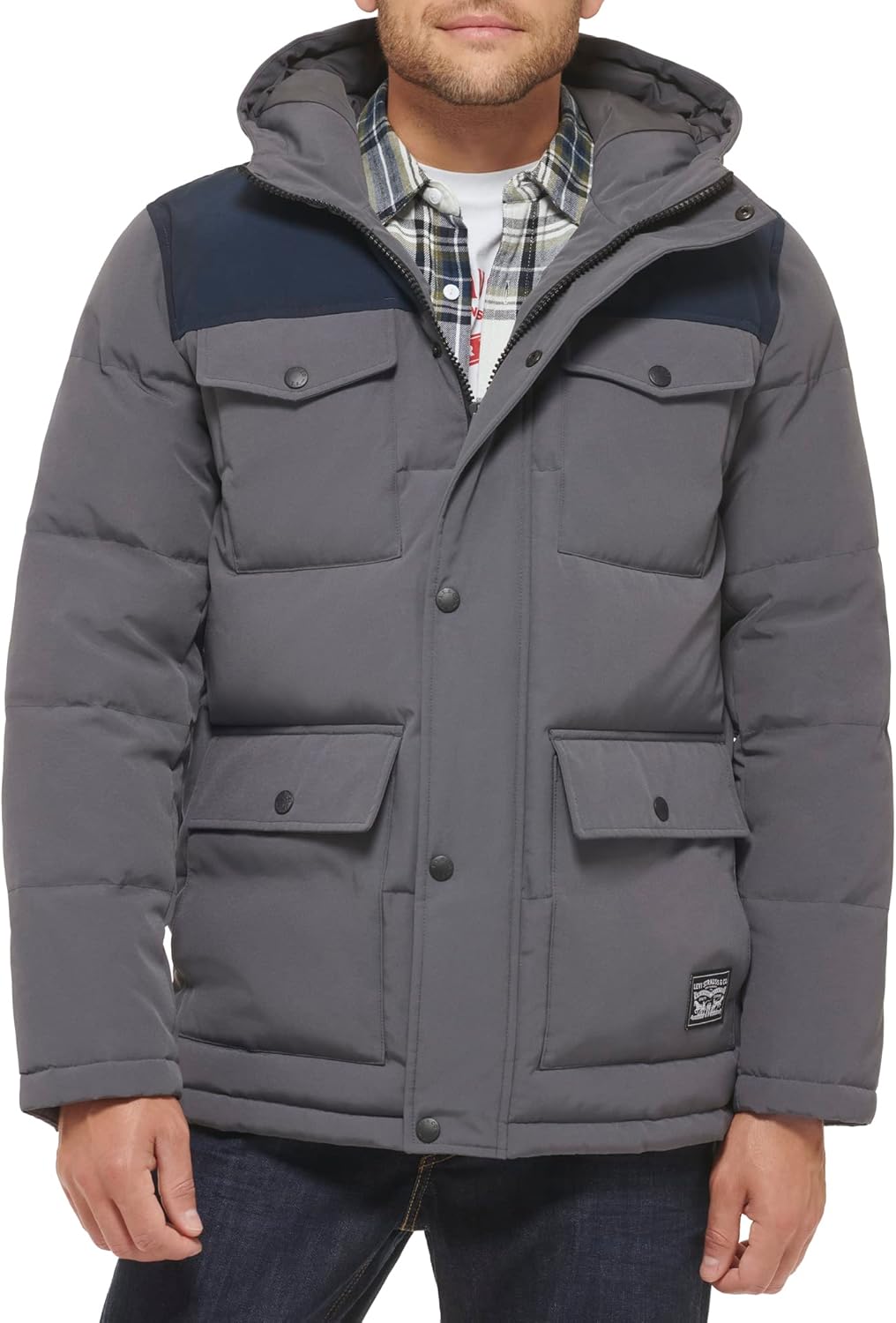 Стеганая парка Levi's для мужчин Arctic Cloth, Charcoal/Navy
Стеганая парка Levi's для мужчин Arctic Cloth, Charcoal/Navy