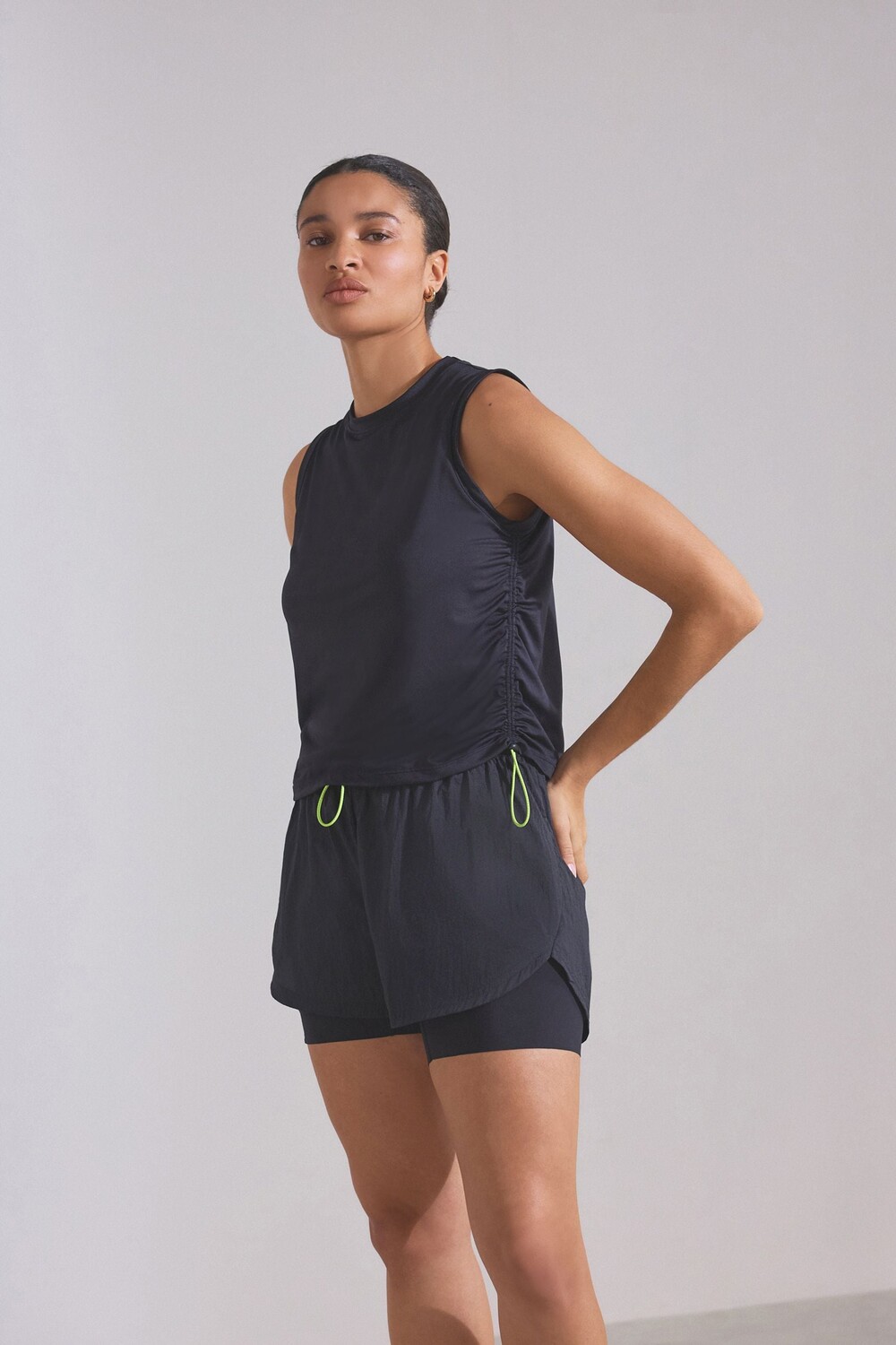 Спортивная футболка без рукавов с рюшами сбоку Next, черный
Спортивная футболка без рукавов с рюшами сбоку Next, черный