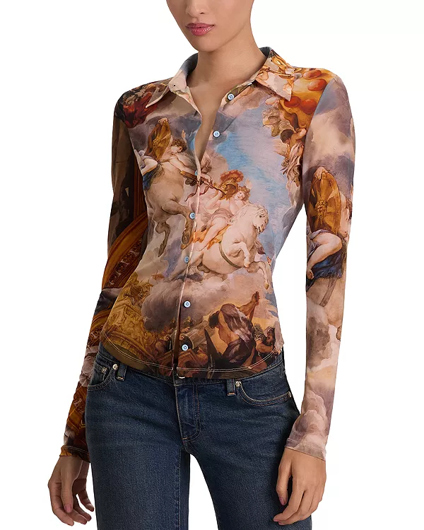 Нефритовый сетчатый топ с открытым воротом Alice And Olivia, мультиколор
Нефритовый сетчатый топ с открытым воротом Alice And Olivia, мультиколор